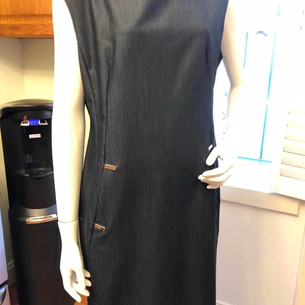 Calvin Klein navy jean material shift dress